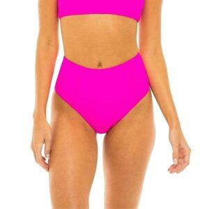 NWT JMP The Label Laguna High Waist Bikini Bottom in Passion Pink
